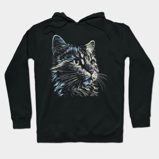 Cute face cat with dark design for cats lovers Hoodie